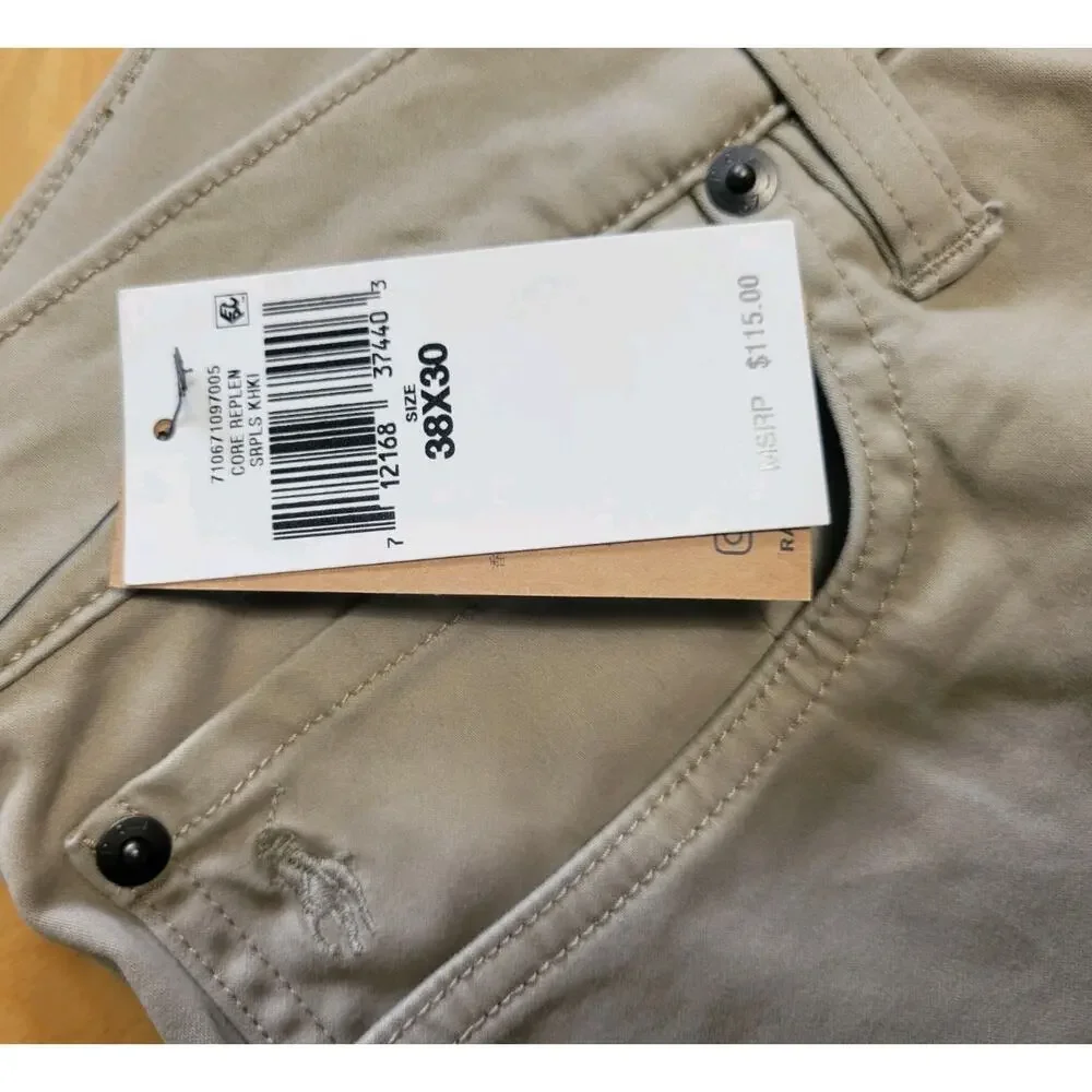 Polo Ralph Lauren Varick Slim Straight Stretch Pants Mens 38x30 Khaki Beige NWT